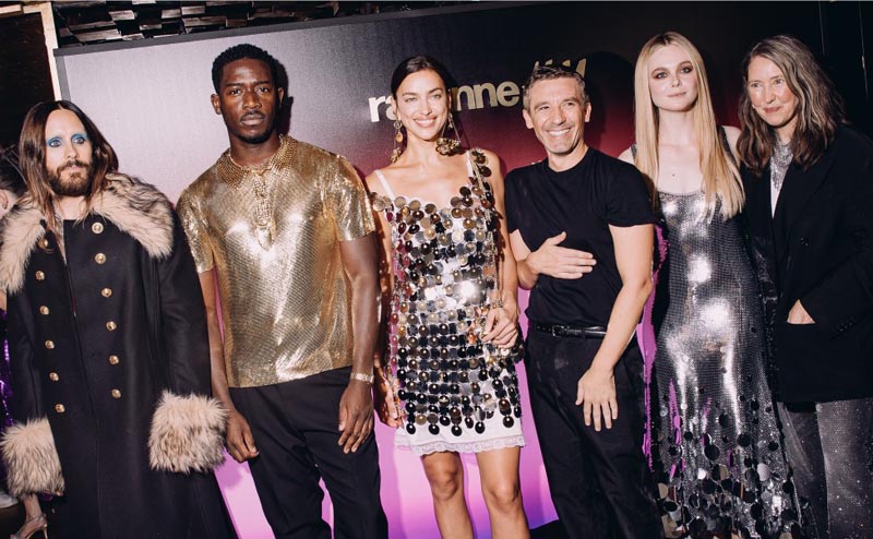 Jared Leto, Damson Idris, Irina Shayk y Elle Fanning en el evento de lanzamiento de Rabanne H&M 
