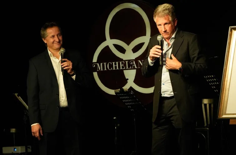 Alexandre Strambini y el representante de Edox en Argentina