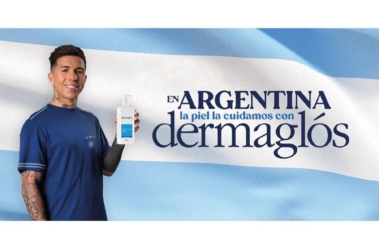Campaña de Dermaglós con Enzo Fernández
